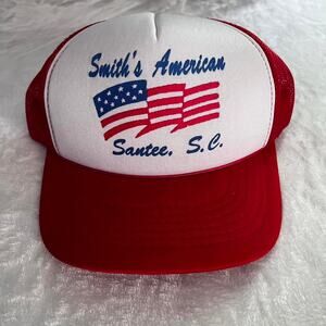 Vintage american Flag trucker hat Red White Blue Snapback Santee SC